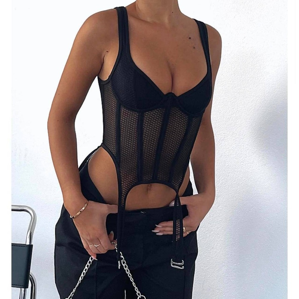 NWT White Fox Boutique Women's Black Enlighten Me Bustier Corset Top Size XS
